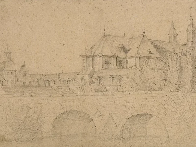 1776-Jean-François Langin-Desnoyers - L'ex collegio dei Gesuiti e la chiesa di Ognissanti, visti da Port de Viarmes